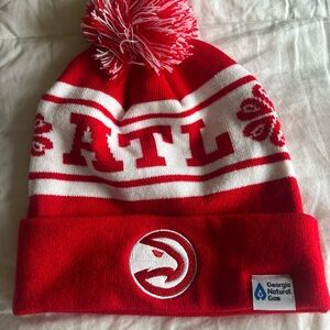 Red and White ATL Beanie